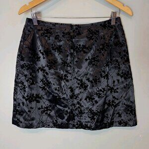 Vintage 90s Y2K Velvet Floral Satin Mini Skirt XOXO Sz Medium Fairy Grunge Goth